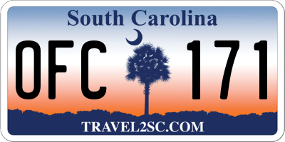 SC license plate OFC171