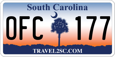 SC license plate OFC177