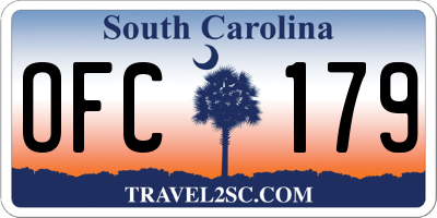 SC license plate OFC179