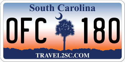 SC license plate OFC180