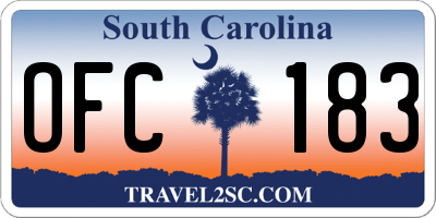 SC license plate OFC183