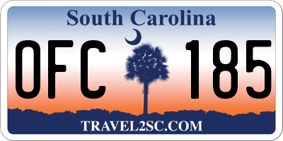 SC license plate OFC185