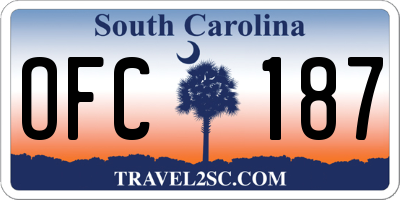 SC license plate OFC187