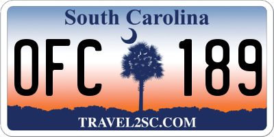 SC license plate OFC189