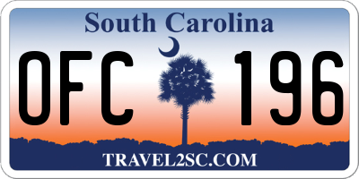SC license plate OFC196