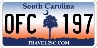 SC license plate OFC197