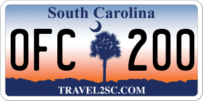 SC license plate OFC200