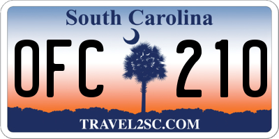 SC license plate OFC210