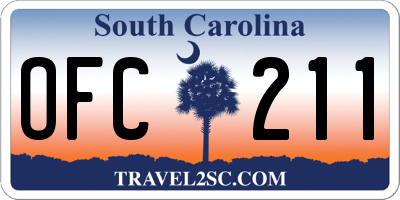 SC license plate OFC211