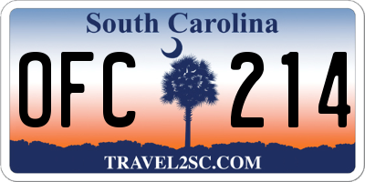SC license plate OFC214