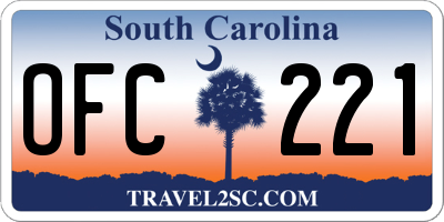 SC license plate OFC221