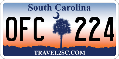 SC license plate OFC224