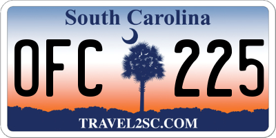 SC license plate OFC225