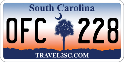 SC license plate OFC228