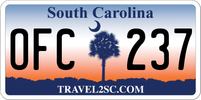 SC license plate OFC237