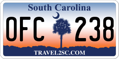 SC license plate OFC238