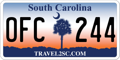 SC license plate OFC244