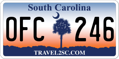 SC license plate OFC246