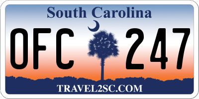 SC license plate OFC247