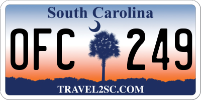 SC license plate OFC249
