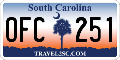 SC license plate OFC251
