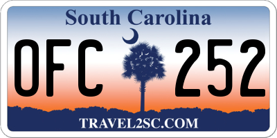 SC license plate OFC252