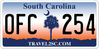 SC license plate OFC254