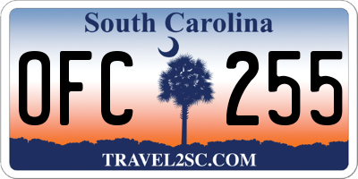 SC license plate OFC255