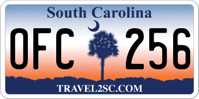 SC license plate OFC256