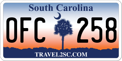SC license plate OFC258