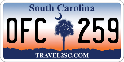 SC license plate OFC259