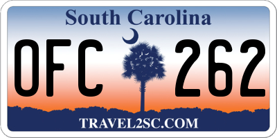 SC license plate OFC262