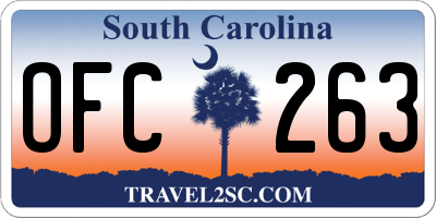 SC license plate OFC263