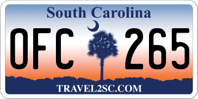SC license plate OFC265