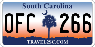 SC license plate OFC266