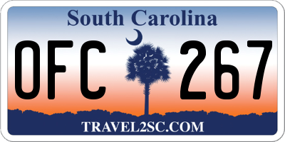 SC license plate OFC267