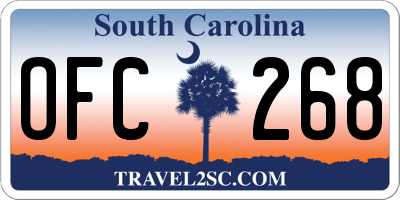 SC license plate OFC268