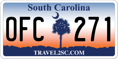 SC license plate OFC271