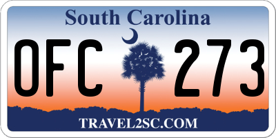 SC license plate OFC273