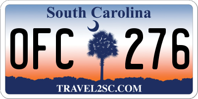 SC license plate OFC276