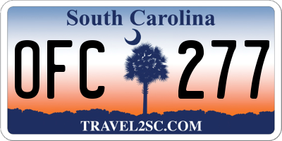 SC license plate OFC277
