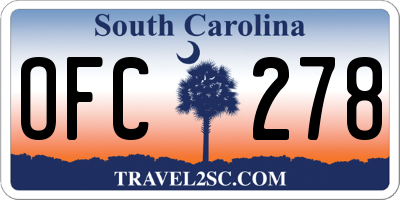 SC license plate OFC278