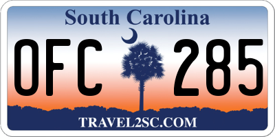SC license plate OFC285