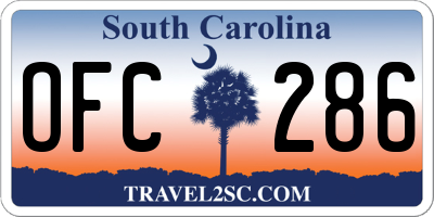 SC license plate OFC286