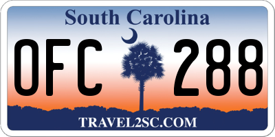 SC license plate OFC288