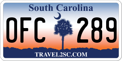 SC license plate OFC289