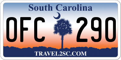 SC license plate OFC290