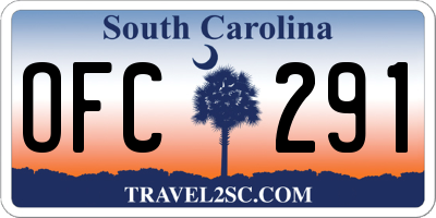 SC license plate OFC291
