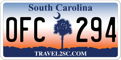 SC license plate OFC294