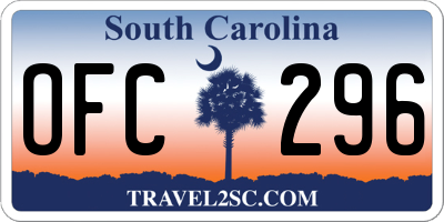 SC license plate OFC296